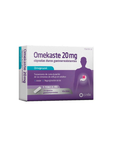 Omekaste 20 mg 14 capsulas gastrorresistentes