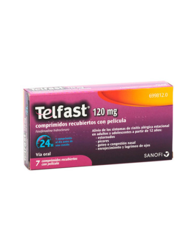 Telfast 120 mg comprimidos recubiertos con pelicula