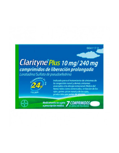 Clarityne plus 10 mg/240 mg comprimidos de liberacion prolongada