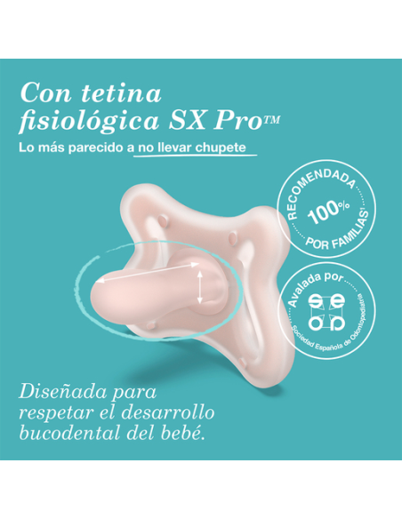 SUAVINEX CHUPETE ZERO-ZERO TETINA FISIOLOGICA SX PRO -2-2 M 1 UD, TONO LIGHT