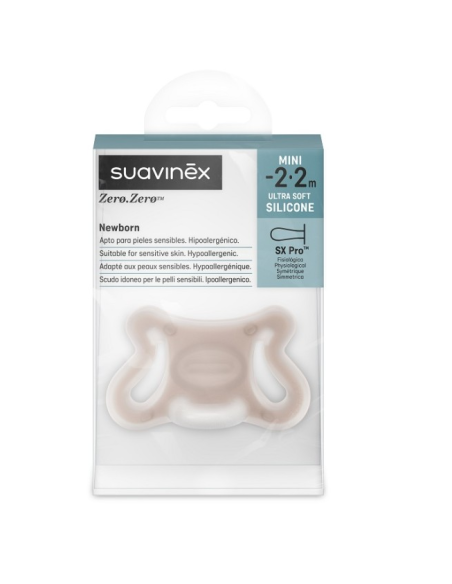 SUAVINEX CHUPETE ZERO-ZERO TETINA FISIOLOGICA SX PRO -2-2 M 1 UD, TONO MEDIO