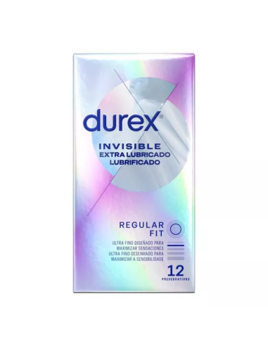 DUREX PRESERVATIVOS INVISIBLE EXTRA LUBRICADO, 12 UDS.