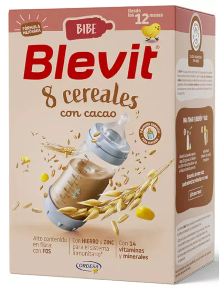 BLEVIT BIBE 8 CEREALES CACAO, 500 GR.