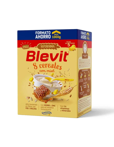 BLEVIT SUPERFIBRA 8 CEREALES CON MIEL, 1.000 GR.