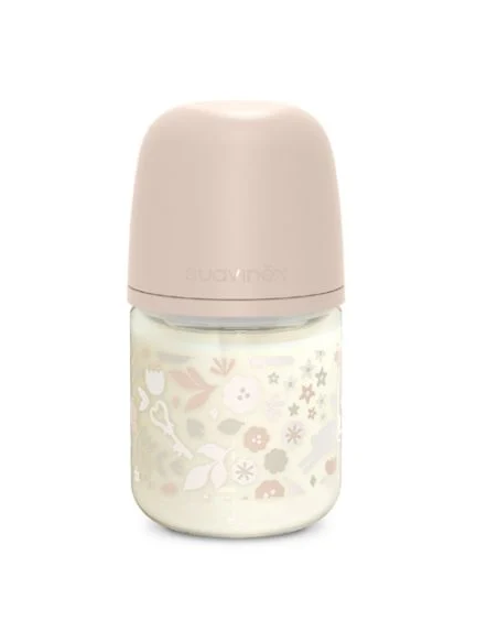 SUAVINEX BIBERON VIDRIO DE FLUJO LENTO (S) CON TETINA FISIOLOGICA SX PRO + 0 M, 120 ML