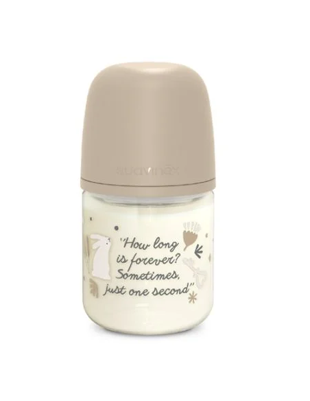 SUAVINEX BIBERON VIDRIO DE FLUJO LENTO (S) CON TETINA FISIOLOGICA SX PRO + 0 M, 120 ML