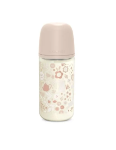 SUAVINEX BIBERON VIDRIO DE FLUJO MEDIO (M) CON TETINA FISIOLOGICA SX PRO + 3 M, 240 ML