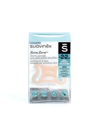 SUAVINEX CHUPETE ZERO-ZERO TETINA FISIOLOGICA SX PRO -2-2 M 1 UD, TONO LIGHT