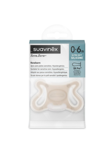 SUAVINEX CHUPETE ZERO-ZERO TETINA FISIOLOGICA SX PRO 0-6 M 1 UD, TONO LIGHT