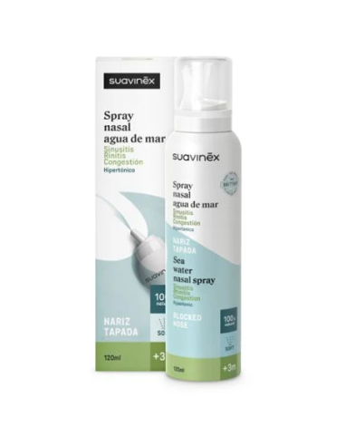 SUAVINEX SPRAY NASAL AGUA DE MAR HIPER +3 M, 120 ML