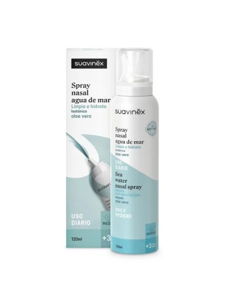 SUAVINEX SPRAY NASAL AGUA DE MAR ISO ALOE +3 AÑOS, 120 ML
