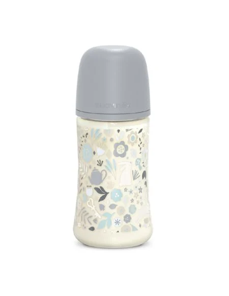 SUAVINEX BIBERON PREMIUM POLIAMIDA DE FLUJO MEDIO (M) CON TETINA FISIOLOGICA SX PRO + 3 M, 270 ML