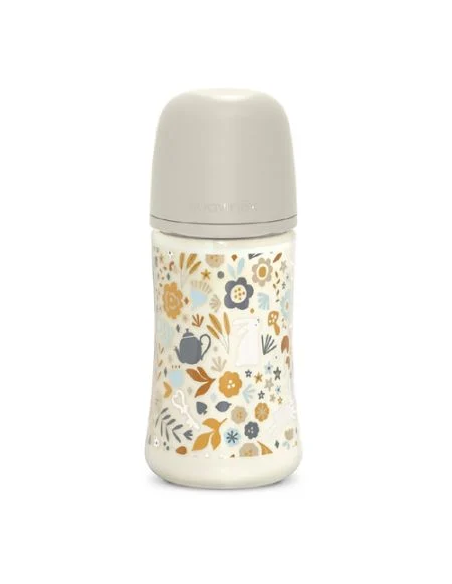 SUAVINEX BIBERON PREMIUM POLIAMIDA DE FLUJO MEDIO (M) CON TETINA FISIOLOGICA SX PRO + 3 M, 270 ML