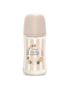 SUAVINEX BIBERON PREMIUM POLIAMIDA DE FLUJO MEDIO (M) CON TETINA FISIOLOGICA SX PRO + 3 M, 270 ML