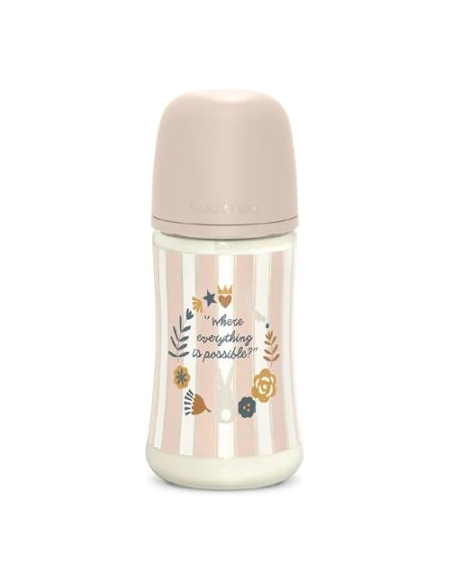 SUAVINEX BIBERON PREMIUM POLIAMIDA DE FLUJO MEDIO (M) CON TETINA FISIOLOGICA SX PRO + 3 M, 270 ML