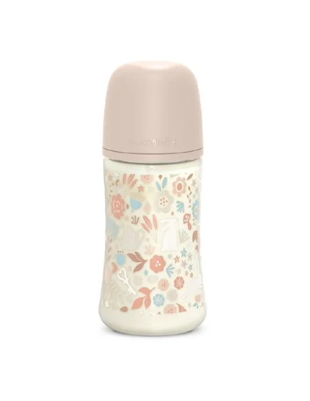 SUAVINEX BIBERON PREMIUM POLIAMIDA DE FLUJO MEDIO (M) CON TETINA FISIOLOGICA SX PRO + 3 M, 270 ML