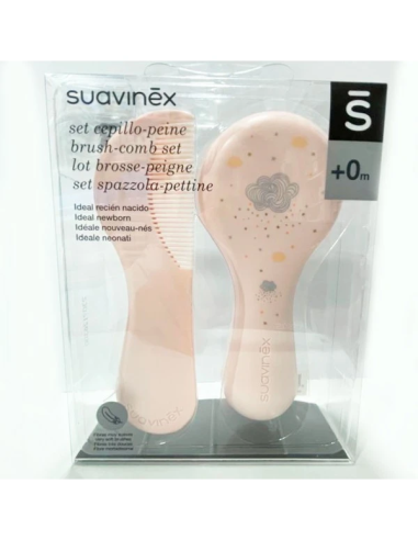 SUAVINEX SET CEPILLO Y PEINE PARA BEBÉ, ROSA