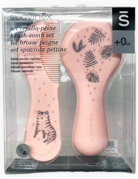 SUAVINEX SET CEPILLO Y PEINE PARA BEBÉ, ROSA