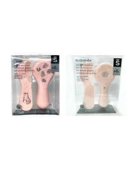 SUAVINEX SET CEPILLO Y PEINE PARA BEBÉ, ROSA