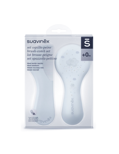 SUAVINEX SET CEPILLO Y PEINE PARA BEBÉ, AZUL