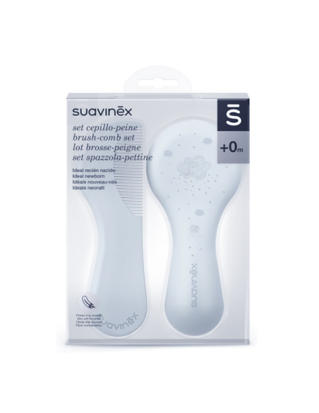 SUAVINEX SET CEPILLO Y PEINE PARA BEBÉ, AZUL