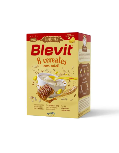 BLEVIT SUPER FIBRA 8 CEREALES CON MIEL, 500 G