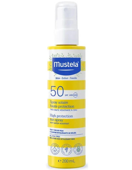 Spray Solar SPF50 Alta Protección Mustela para Bebés y Niños 200 ml