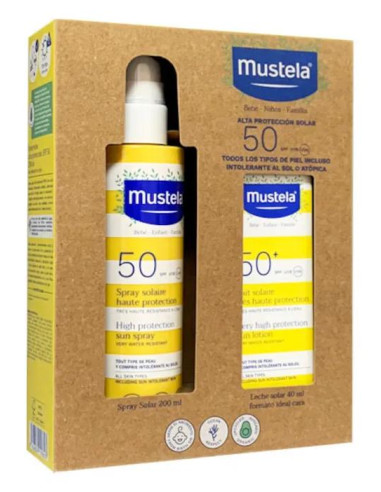 Pack Mustela Solar Spray SPF50 200 ml & Leche...