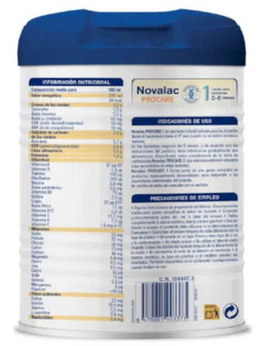 Leche de Inicio Novalac Procare 800 gr
