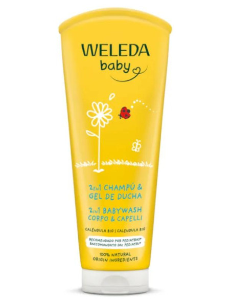 Champú y Gel de Ducha de Caléndula Weleda Baby 200 ml
