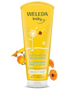 Champú y Gel de Ducha de Caléndula Weleda Baby 200 ml 2