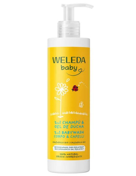 Champú y Gel de Ducha Caléndula para Bebés Weleda 400 ml