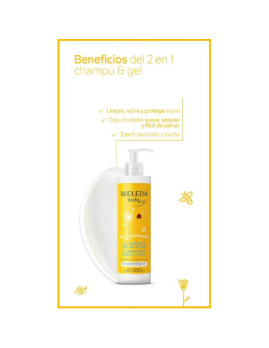 Champú y Gel de Ducha Caléndula para Bebés...