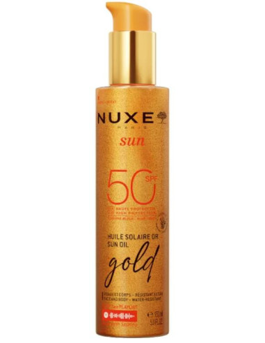 Aceite Bronceador Nuxe Sun Gold SPF50 para Rostro y Cuerpo 150 ml