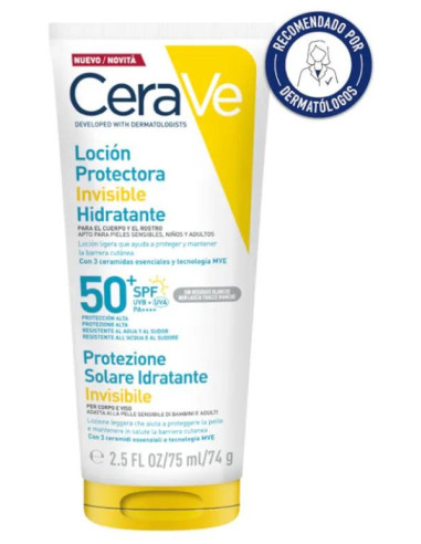 Loción Hidratante Invisible Protectora SPF50+ CeraVe 75 ml