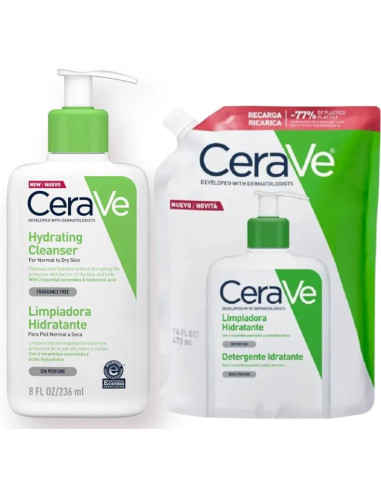 Limpiador Hidratante CeraVe 473 ml + Recarga