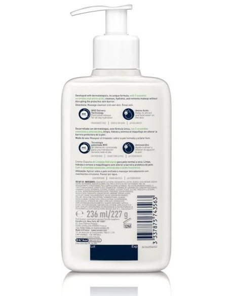 Limpiador Hidratante en Crema-Espuma CeraVe 236 ml