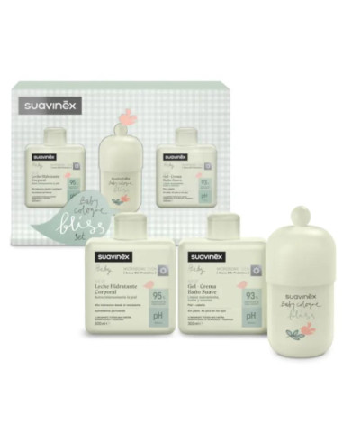 Colonia Suavinex Baby Bliss 100 ml + Gel Crema Suave para Baño 300 ml + Leche Corporal Hidratante 300 ml
