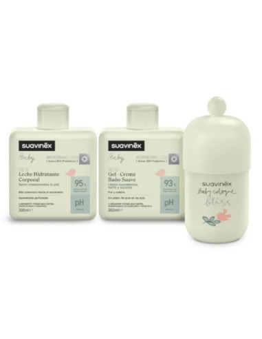 Colonia Suavinex Baby Bliss 100 ml + Gel Crema Suave para Baño 300 ml + Leche Corporal Hidratante 300 ml