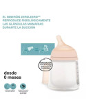 Biberón Suavinex Zero Zero Flujo Adaptable Mixta Lactancia Fair +0m 180 ml