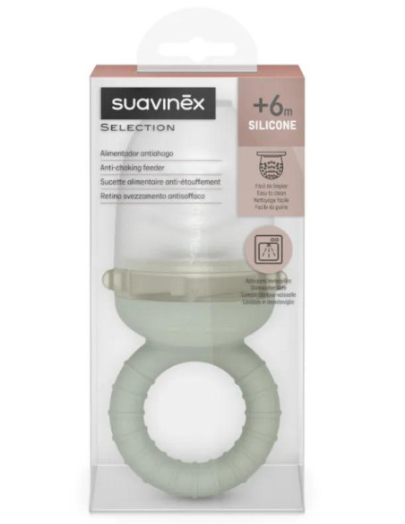 Alimentador Antiahogo de Silicona Suavinex Colour Essence Verde +6m