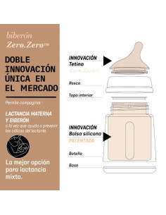 Biberón Anticólicos Suavinex Zero Zero Flujo Medio Light +3m 270 ml