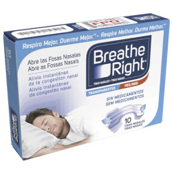 Tiras Nasales Breathe Right Clásicas Medianas Pequeñas 10uds