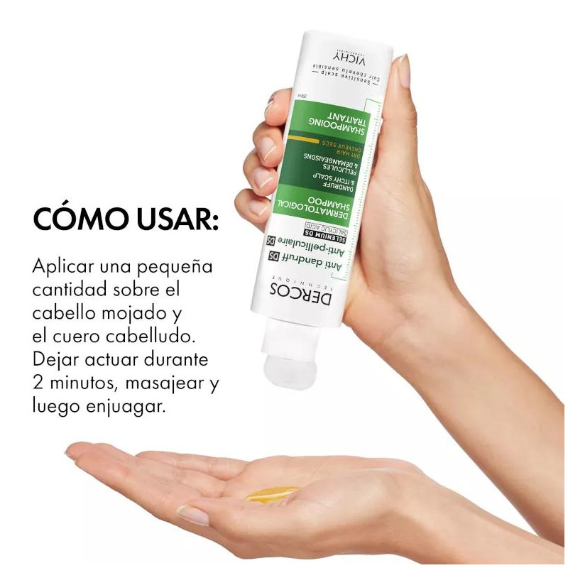 Champú Anticaspa Seca Vichy Dercos Technique 390 ml Hidrata y Calma el Cuero Cabelludo