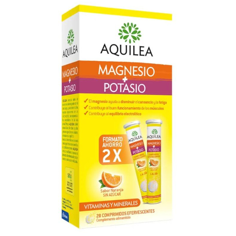 Comprimidos efervescentes Aquilea de Magnesio + Potasio 2 x 14