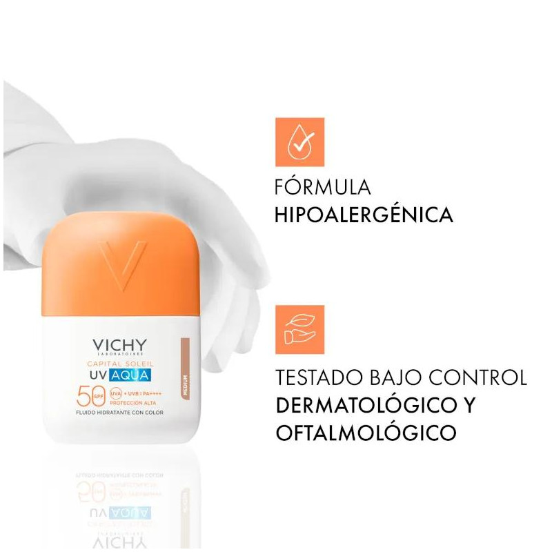 Fluido Hidratante Vichy UV Aqua SPF50 Tono Medio 50 ml