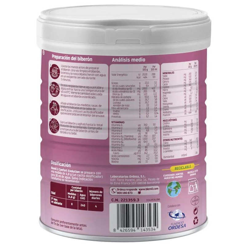 Confort Evolution Blemil 2 800 gr