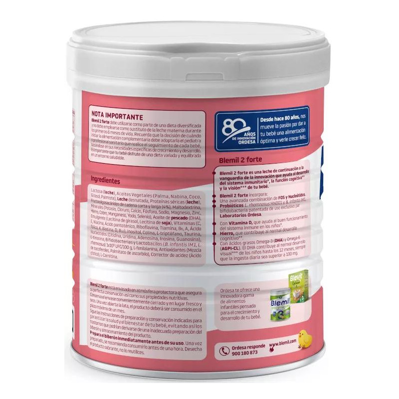 Leche de Continuación Blemil Forte 2 800 gr