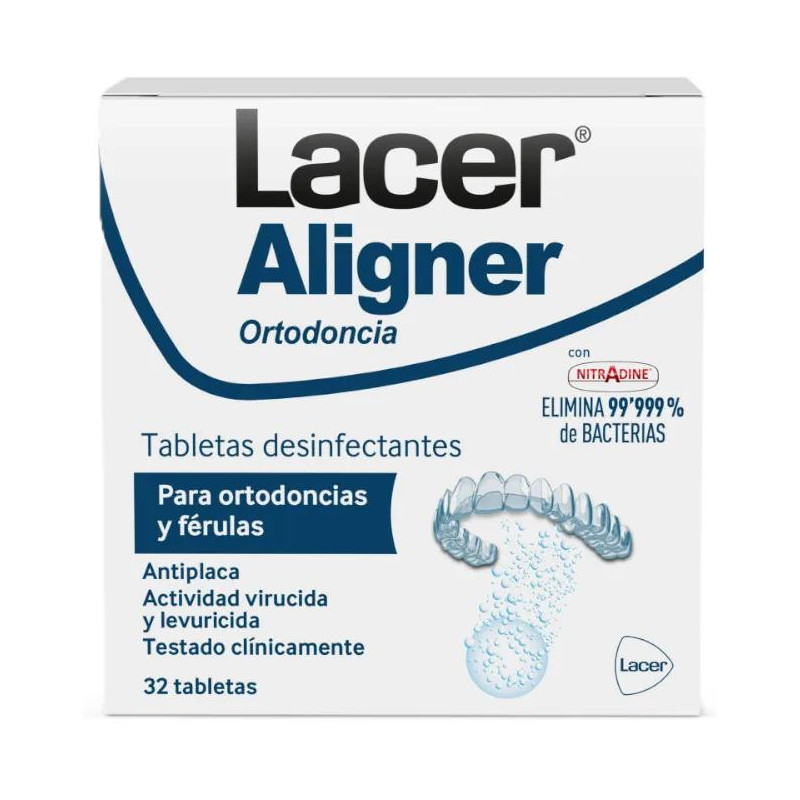 Desinfectante Lacer Aligner 32 Tabletas Ortodoncia