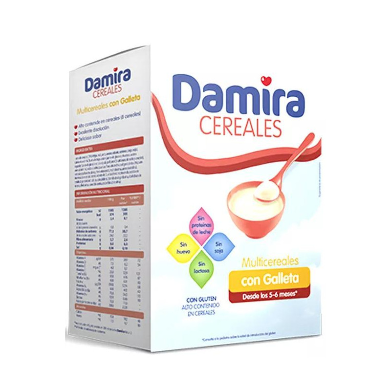 Damira Papilla 8 Cereales con Galletas María FOS 6m+ 600gr